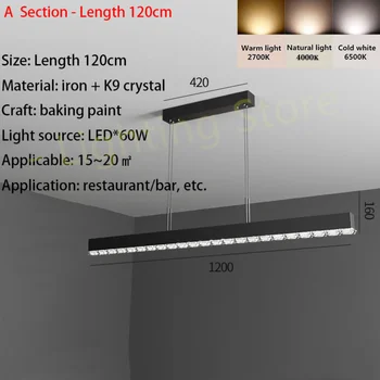Lustres, Luzes de LED, lâmpada de pingente Luxo Simples e Moderna Sala de Jantar Cristal Sala Quarto Cozinha Hanging Lamp