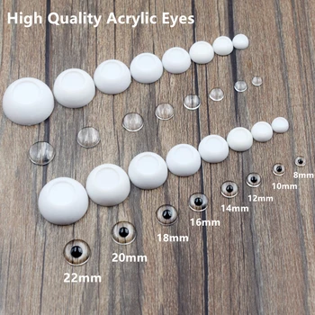 4 Pares de Alta Qualidade, Meio Redonda de Acrílico BJD Boneca de Olhos de 8mm 10mm 12mm 14mm 16mm 18mm 20mm 22mm globo Ocular de Brinquedo Acessórios