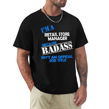 Gerente de Loja de varejo T-Shirt de manga Curta, camisetas gráfica tees mens t-shirt