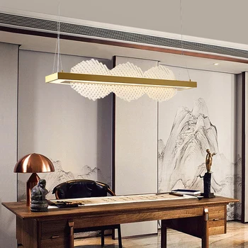 OUFULA LED Moderna luminária Chinês Criativo Simplicidade de Design de Ouro de Teto, um Lustre de Luz Para a Casa de Chá, Sala de Jantar