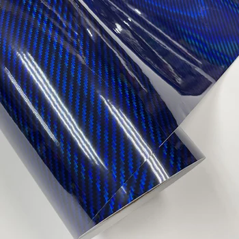 2023 Nova 2D laser Azul de Fibra de Carbono de Vinil envolver com Bolha de Ar Livre Lançamento Carro de Moldagem de Folha de Automotivo DIY Decalques Adesivos