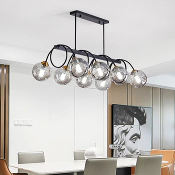 Decoração de casa moderna led luzes de pingente de lâmpadas de luz para a sala de iluminação interna de vidro