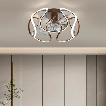 Decoração sala de estar decoração do quarto diodo emissor de ventiladores de Teto com luzes de controlo remoto sala de jantar com ventilador de Teto luz de iluminação interna