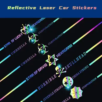 Reflexiva Laser Carro Adesivos Estilo Porta Do Carro O Corpo Impermeável, Protetor Solar Adesivos De Carro Adesivos De Decoração Adesivos Para Auto Motorcyc