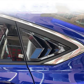 Para Hongqi H5 2018-2022 de fibra de carbono textura Persianas Traseira do Carro triangular de vidro, janela de moldura