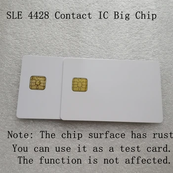2pcs SLE4428 Contato IC Chip Grande - PVC Branco de Cartão Inteligente 30mil Brilhante Observação A Superfície do Chip Tem Ferrugem