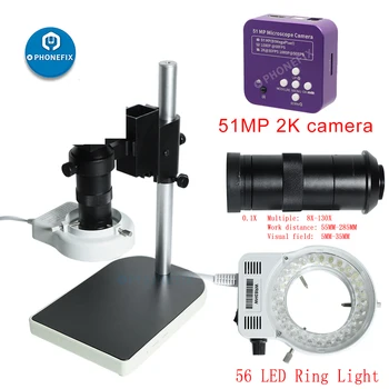 48MP 4K Microscópio Digital 51MP 2K HDMI USB Trinocular Microscopio Câmara de lupas Para Profissionais de Reparo de Solda