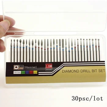 30pcs Fresa Para Máquina de Manicure Unhas de Diamante Broca Conjunto de Brocas de Unhas Ferramentas de Arquivos do Acessório