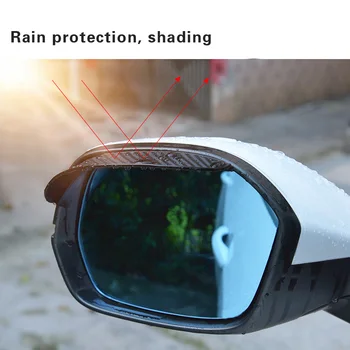 2 parte/Par Preto Transparente Universal Auto Peças Espelho Retrovisor Protetor de Capa de Chuva Espelho Retrovisor de Carro Sobrancelha Capa de Chuva