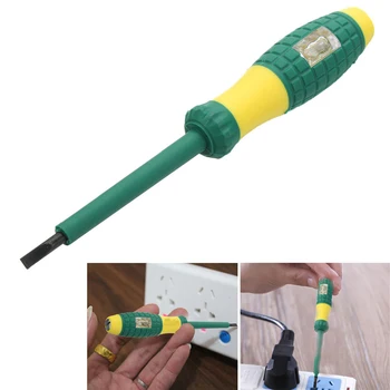 Amarelo Verde Tester Elétrica Caneta 220V chave de Fenda de Alimentação do Detector de Sonda Indústria Teste de Tensão de Caneta com Diâmetro de 4mm