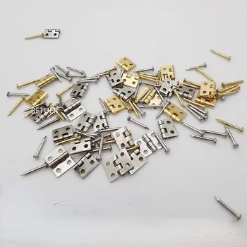 Jóias requintadas de Cobre Puro Dobradiças de Portas de Hardware Ferramenta de Abastecimento de Promoção de Pequenas 30pcs Mini Pequeno Dobradiça de Metal de Madeira Pequena Caixa de Presente