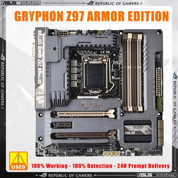 Para a Intel Z97 LGA 1150 CPU Para ASUS GRYPHON Z97 EDIÇÃO de ARMADURA de placa-Mãe do Computador Soquete LGA1150 DDR3 Utilizados da área de Trabalho placa-mãe