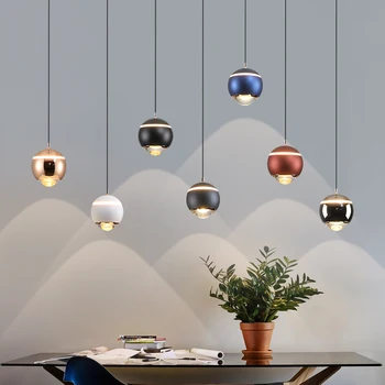 Cabeceira candelabro de design moderno e minimalista longo da linha bar restaurante da lâmpada Nordic light luxo bola redonda sala quarto lâmpada