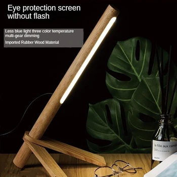 ZK50 Criativo de Madeira Lâmpada de Mesa LED 3 Cores Stepless de Escurecimento DC5V Toque Lâmpada de Mesa de Cabeceira, de Leitura Proteção dos Olhos a Luz da Noite