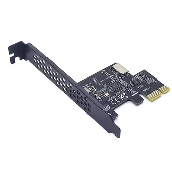 NOVO PCI Express 2.0 X1 USB 3.2 Gen1 TIPO-E de Cartão PCIe Dianteiro Tipo-C Placa Riser USB3.1 Gen1 Uma Chave de 5Gb Placa de Expansão Adicionar no Cartão