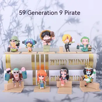 9pcs/definir Uma Peça de Figuras de Ação Luffy Zoro Chopper Sanji Boa Hancock Nami Modelo Boneca Brinquedos Anime Coleção de Trabalho de Decoração Presente