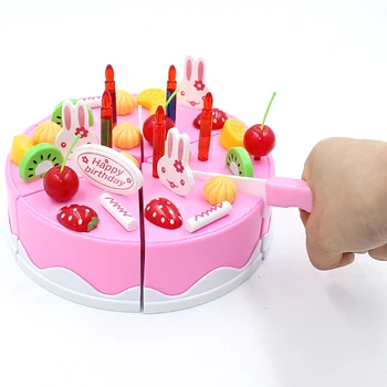 As Crianças Brincam Casa De Frutas Legumes Corte Menina De Presente Simulação De Música Bolo De Aniversário De Brinquedo