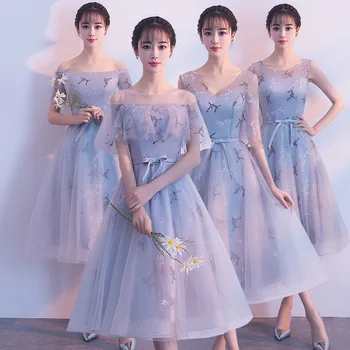 Hong Hu Mulheres Vestido de Noite Formal, 2023 Nova Dama de Cinza Banquete Mulheres, vestidos para debutante