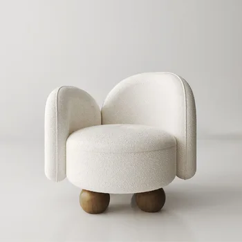 Moderno sofá branco, casa, varanda, lazer bola, perna de pau, pano de veludo, única pessoa sofá cadeira