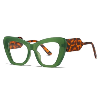 2023 Novo Olho de Gato Computador Óculos Mulheres a Marca de Moda Transparente Lente de Óculos para a Fêmea de Leopardo Prescrição de Quadros Ópticos
