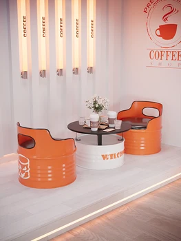 Hotselling nova chá de leite de loja de mesa e cadeira combinação de café barra internet celebridade personalizado área de lazer estilo industrial