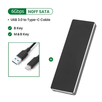 USB 3.1 para M. 2 NGFF SSD, Disco Rígido Móvel Caixa de Tipo C Adaptador de Cartão de Compartimento Externo Caso, por m2 SSD SATA 2230/2242/2260/2280