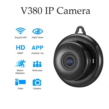 V380 Gancho Modelo de Câmera sem Fio wi-Fi Smart Phone Remoto Exterior de Rede HD Visão Noturna Monitor em Casa, Câmera Integrada