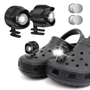 2 Pack Croc Sapatos Faróis, Croc Lanterna Anexo para Caminhadas equipamento de Campismo Essentials.