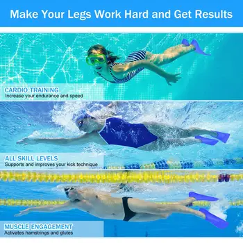 Treinamento de natação Barbatanas de Silicone Profissional de Mergulho Barbatanas Curto Homens mulheres Snorkel, Natação Barbatanas Crianças Nadadeiras Conjunto de Equipamentos de