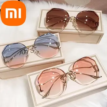 Xiaomi Óculos de sol 2023 sem Bordas Aparadas Óculos de sol da forma para Mulheres UV-prova Europeia e Americana Moda usar Óculos escuros