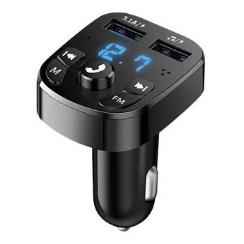 Display Digital 3.1 Um Dual USB, Carregador Rápido Bluetooth compatível com Transmissores de FM