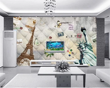 beibehang papéis de parede decoração Personalizada 3D famosa cidade criativa PLANO de fundo pintura decorativa de papel de parede para parede 3 d