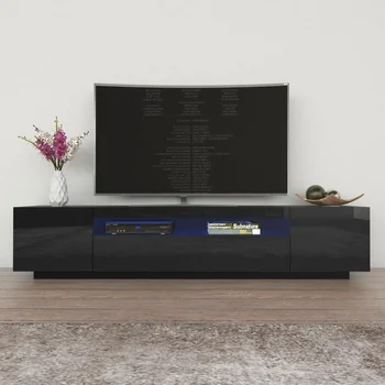 Moderno 79 polegadas, Suporte de TV, Moderno e Contemporâneo, Suporte de TV, se Encaixa até 90 polegadas da TV,16 cores, o sistema de iluminação LED