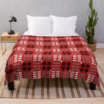 Galês Tapeçaria Design, Carthen Cymraeg, Cymreig (vermelho) Jogue-a Manta de sofá Designer de Cobertores