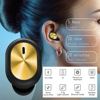 Frete Grátis Itens Bluetooth 5.0 Mini Fones De Ouvido Sem Fio Para O Iphone Macaron Cor Na Orelha Único Ear Fones De Ouvido Bluetooth Fone De Ouvido