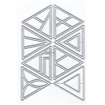 DzIxY Triângulos Padrão de Corte de Metal Morre para Cartão fabricação de Papel de Relevo Corta Define Álbum de Artesanato 2023 Modelos de Estênceis