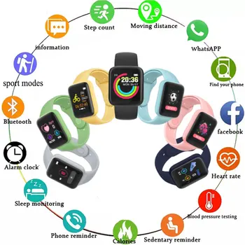 Para Xiaomi Huawei Apple D20Pro Impermeável Inteligente Relógio Monitor De Frequência Cardíaca De Fitness Tracker Esportes Smart Watch
