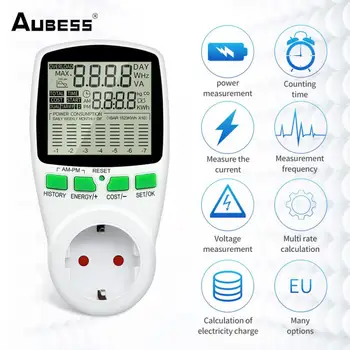 UE reino UNIDO Smart Plug Eletricidade, Medidor de Energia Wattmeter LCD Medidor de Energia Inteligente Tomada Eléctrica Testador de Medição da Potência de Saída do Analisador de