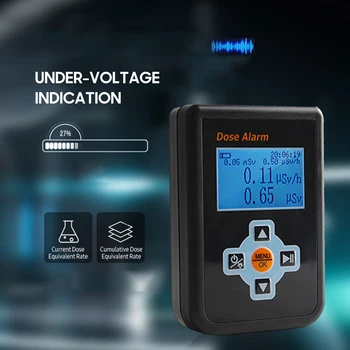 A radiação Testador Digital de luz de fundo Dose de Alarme X/ γ/ Hard β Raio de Detecção de Corrente&Cumulativa DER Contador Geiger Dosímetro Monitor