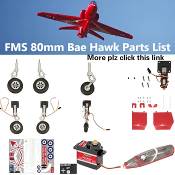FMS 80mm Bae Hawk Seta Vermelha FED Ventilador Ducted Jet Peças de Retração do trem de Pouso Conjunto do Sistema Motor ESC RC Avião aeromodelo Avião