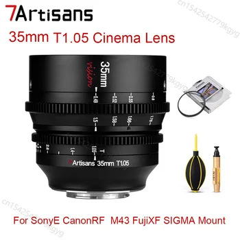 7Artisans 35mm T1.05 Cine Lente APS-C MF Cinema Lente para a Fuji X Sony E M43 Canon RF Leica Sigma L Montar ZCAM BMPCC Câmeras 4K
