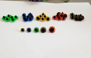 20pcs/lote de 9mm/de 10,5 mm/12mm/13.5/15mm vermelho/verde/azul/amarelo/marrom diy handscrew botão segurança do brinquedo olhos -tamanho opção de cor