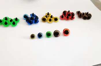 20pcs/lote de 9mm/de 10,5 mm/12mm/13.5/15mm vermelho/verde/azul/amarelo/marrom diy handscrew botão segurança do brinquedo olhos -tamanho opção de cor