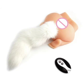 Fox Cauda Toque Suave do Metal Plug anal Cauda Erótico Brinquedos Sexuais para a Mulher Casais de Sexo Loja Destacável Plug Anal Real Controle Remoto