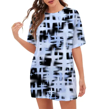 CLOOCL Mulheres T-Shirt Luz Gráfico 3D Impresso Tops de Verão de Gola de Camisas de Camisola de Manga Curta camiseta de Verão com Roupas Casuais