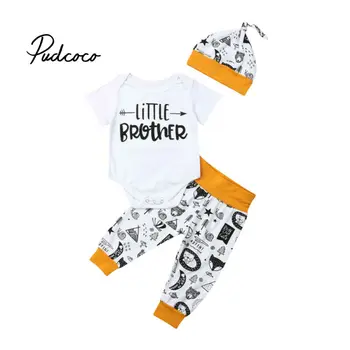 Roupas de bebê de Animal Print roupas de criança Roupas de Bebê de Menino Meninas Curto Mangas Body + Calça + Chapéu de 3Pcs roupa infantil