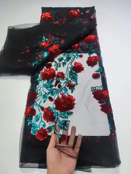 África do Laço de Tecido 2023 3D de Alta Qualidade Flower Lace Material Nigeriano francês Lantejoulas Tecido de Renda Para as Mulheres de Casamento Vestido bonito