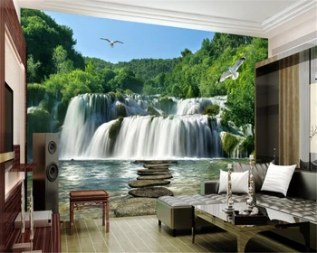 beibehang papel de parede sem costura de moda de personalidade 3dwallpaper paisagem de cachoeira 3D paisagem na parede do fundo papier peint
