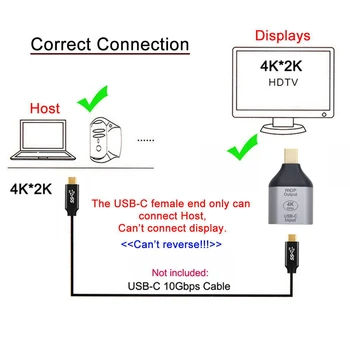 Cablecc Mini DisplayPort DP Fonte HDTV Pia Apresenta 4K@60hz Ultra HD, Conversor Adaptador para Laptop Mac