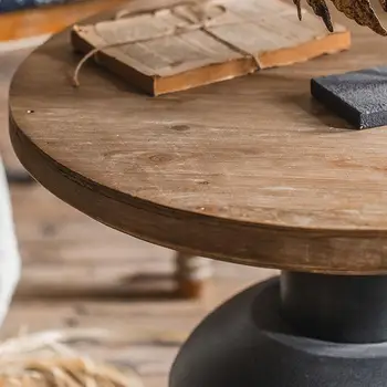 País da américa retro mesa de café, sofá redondo cornet industriais estilo antigo decoração pequena mesa redonda mesa de chá